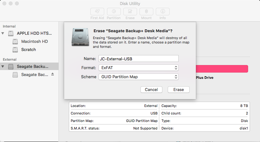 configure a hard drive for mac on pc